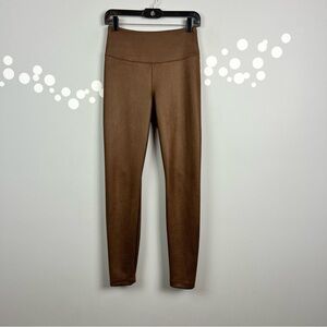White House Black Market Faux Suede Runway Leggings Brown Size 4